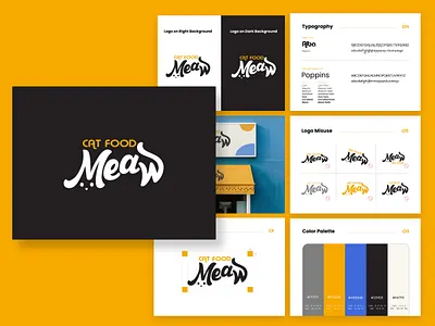 Brandbook OF the Meaw branding graphic design illustration typography ui
