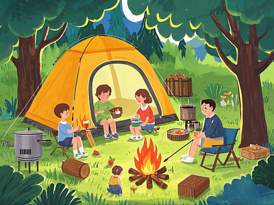 Camping illustration illustration