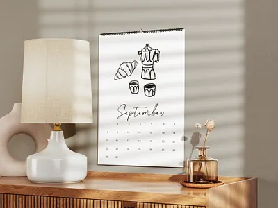 Mediterranean calendar design 2025 calendar coffee graphic design illustration mediterranean product summer