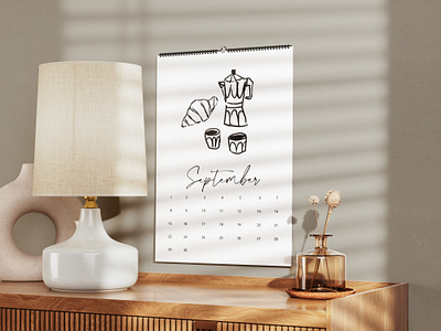 Mediterranean calendar design 2025 calendar coffee graphic design illustration mediterranean product summer