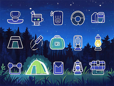Camping icon design graphic design illustration