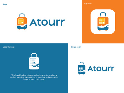 Traveling App Logo Design adventure app icon booking app branding calender logo logo design logo mark minimal plain symbol tour travel travel bag travel logo