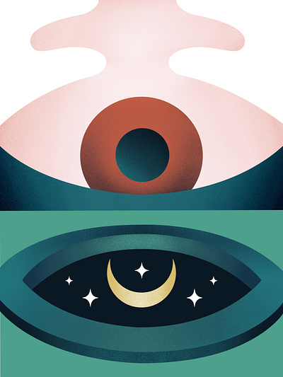 Inner Night Illustration art design digital dreamscape editorial eye graphic illustration landscape minimal mystical poster print procreate surreal symbolic vector