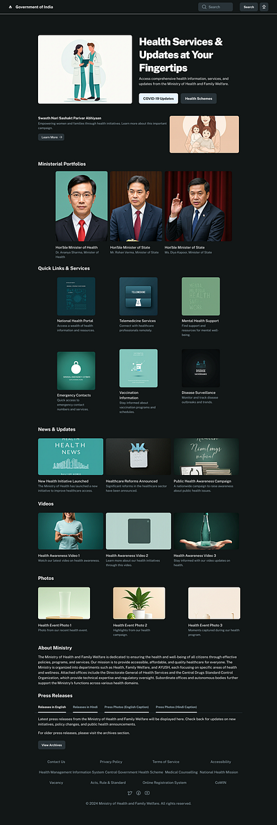 Government Health Services Portal –UI/UX Design branding graphic design logo ui