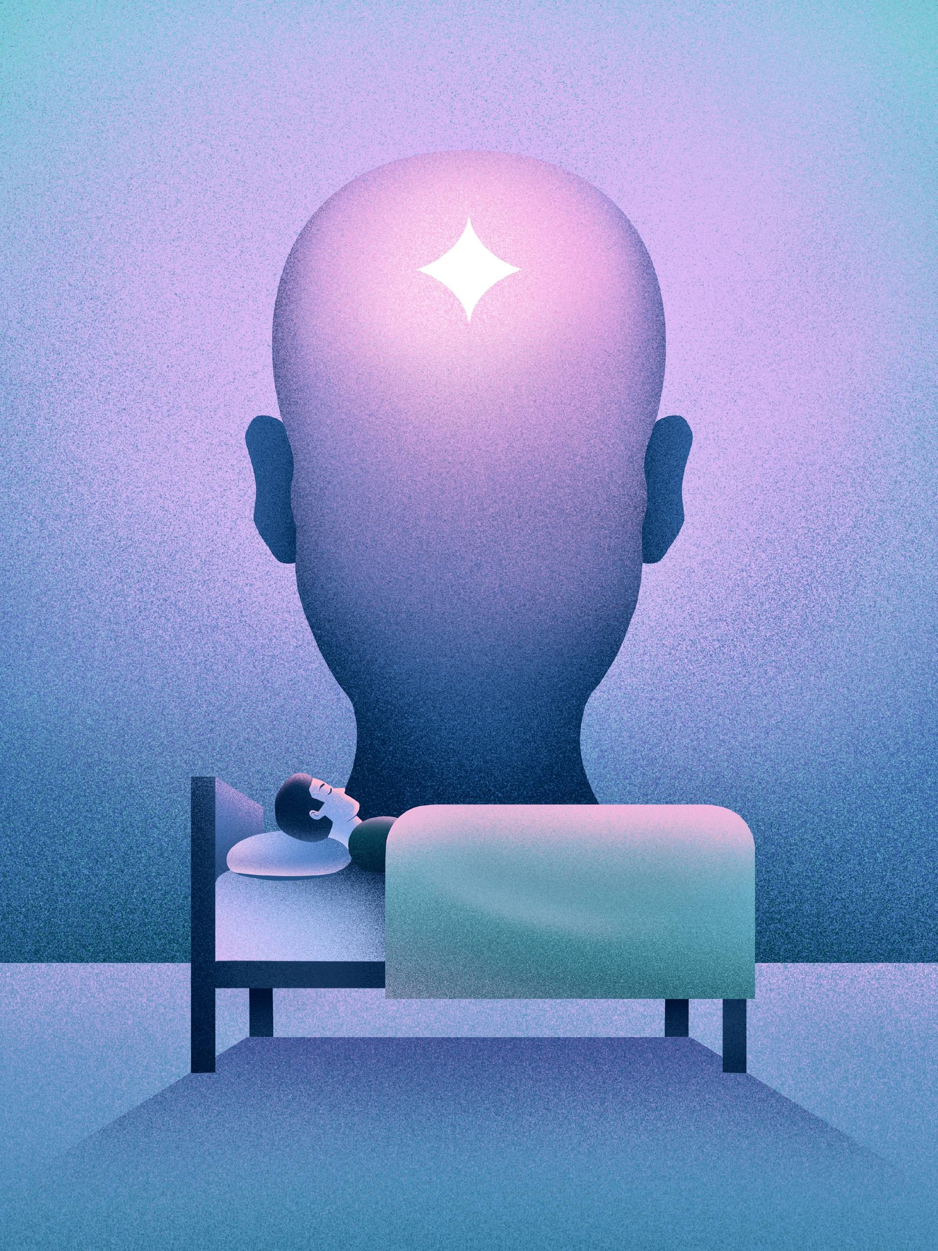 The Inner Awareness Book Illustration art awareness book book cover design editorial graphic design illustration lucid dreaming minimal poster print sleep surreal symbolic