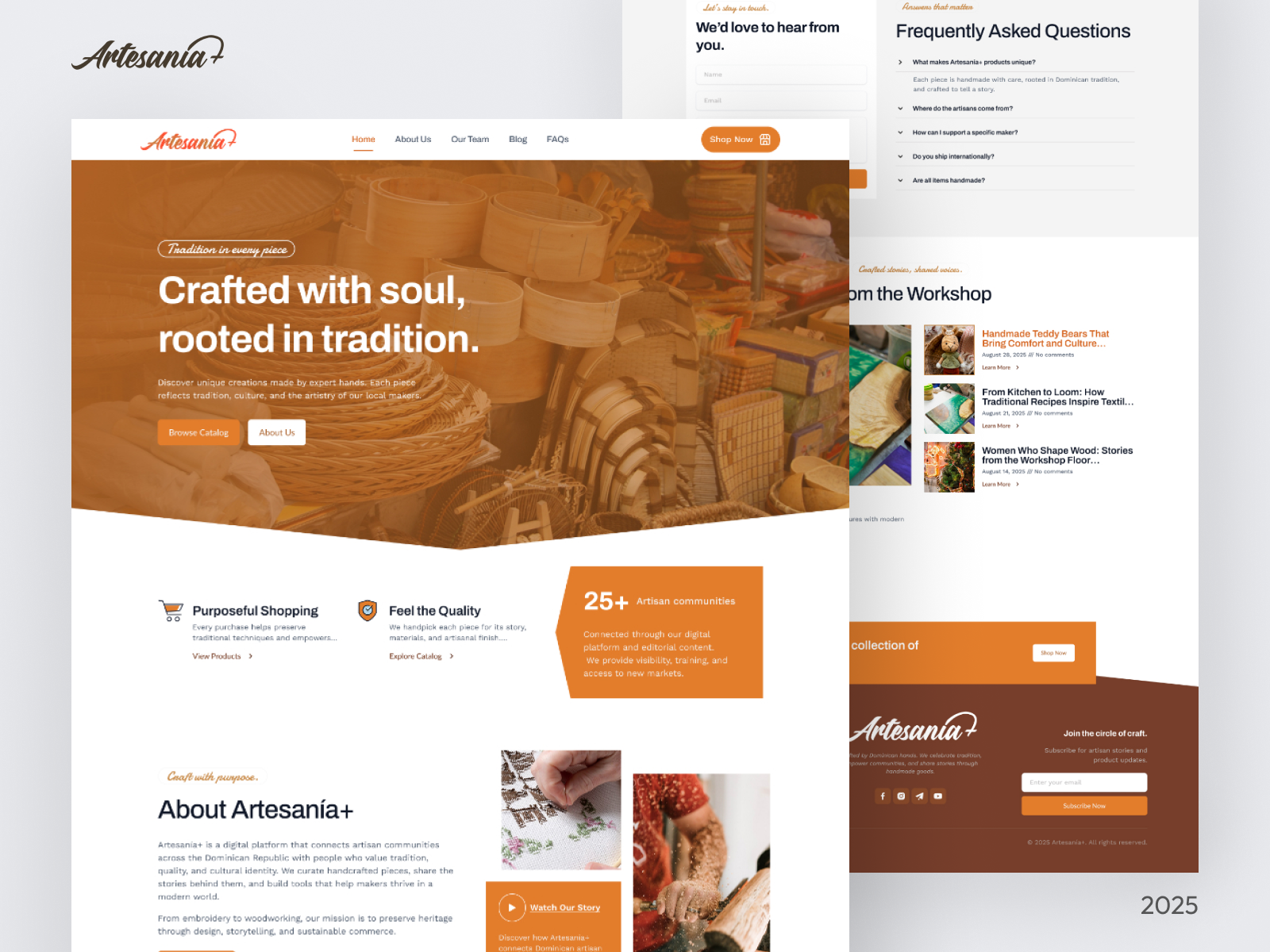 Artesanía+ – Modular Web Layout for Artisan Storytelling branding design figma graphic design illustration landing landing page pagina de destino ui