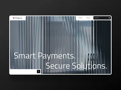 Pifagorus - Fintech landing page corporate website fintech glass texture hero banner landing page ui
