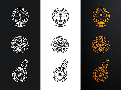 Casa Lopez Logo Concepts artwork badge bird brand identity creative design engrave graphic design hummingbird illustration illustrator laser line art logo logos luxury monoline product ui vector