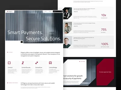 Pifagorus - landing page corporate website fintech glass texture landing page ui