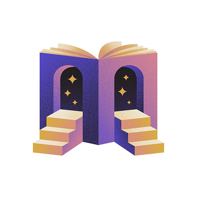 Imaginarium Illustration art book design digital grain illustration minimal mystical portal print retro stairs stars surreal