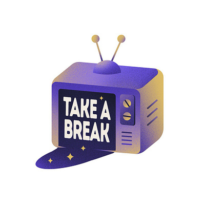 Take a Break Illustration art design editorial fun graphic design illustration minimal print stars surreal television tv typography
