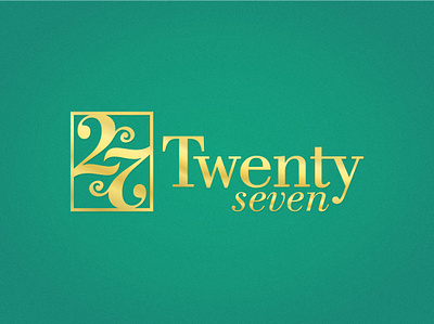 Twenty Seven 2 7 abstract graphic design logo minimalist number twenty seven vector