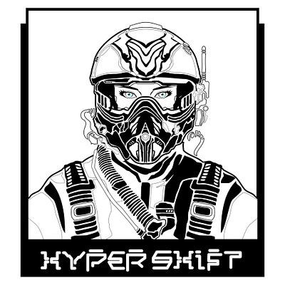 HyperShift astronaut cosmonaut cyberpunk style futurism hypershift retro future space travel typography