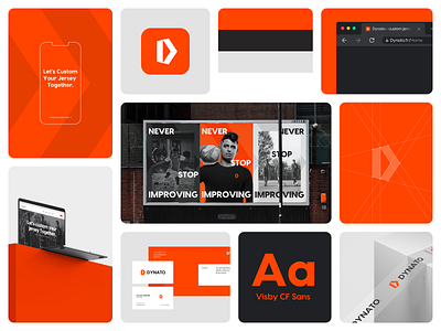 Dynato - Soccer Custom Jerseys Branding bento grids bentogrid brand guidelines brand identity brand strategy branding design football graphic design jersey logo logo design logotype logotype design sleek logo soccer visual branding visual identity