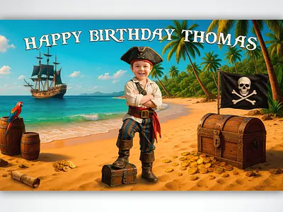 Custom Pirate Birthday Invitation alice magic party