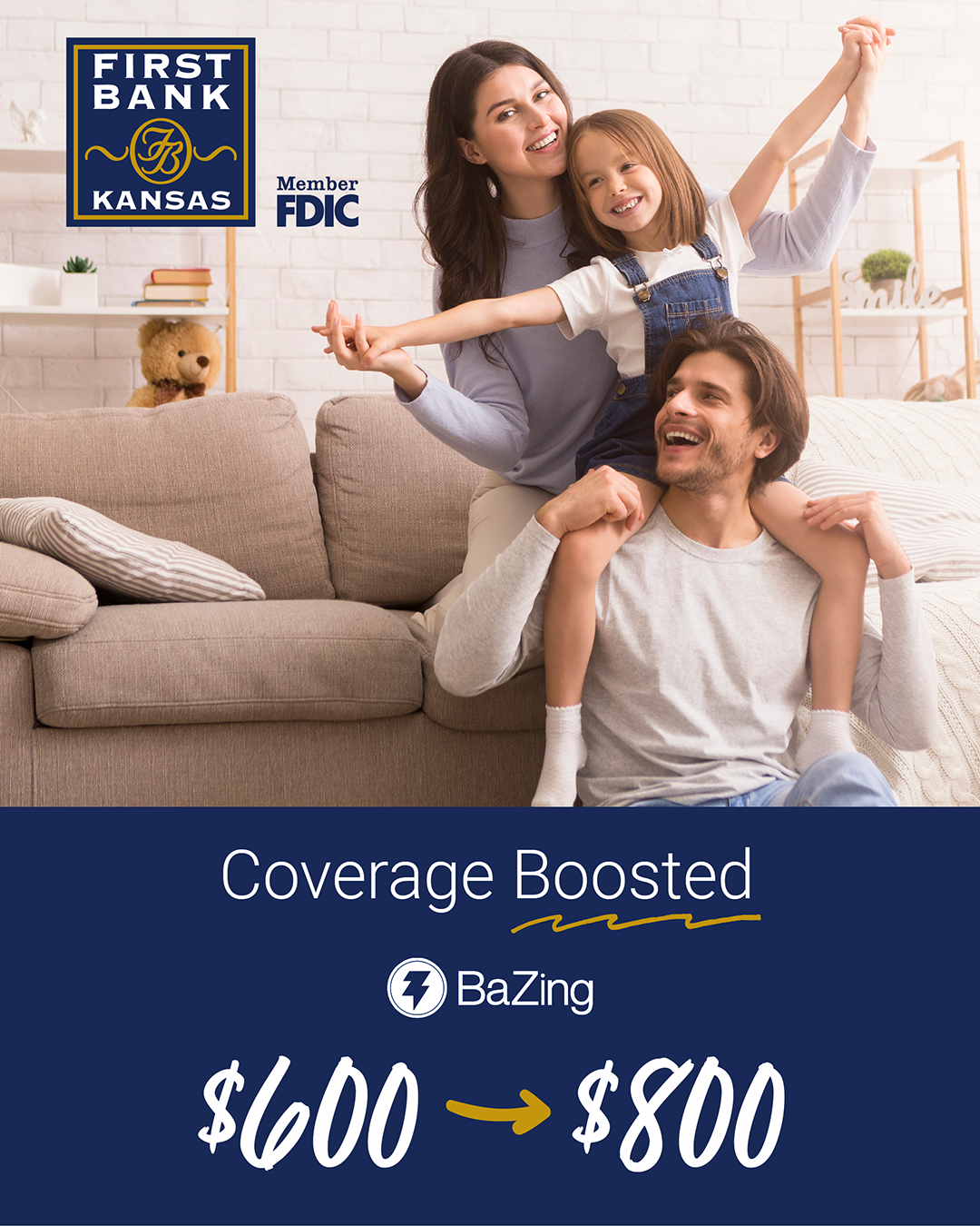 First Bank Kansas BaZing Social Media Graphics branding design graphic design graphics typography