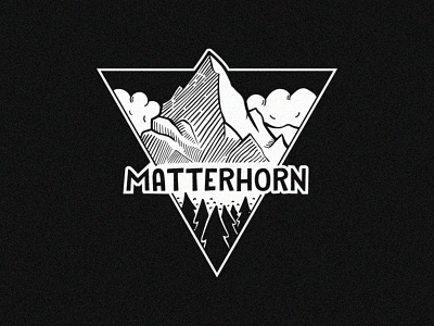 Matterhorn badge illustration lineart matterhorn mountain sketch tree tshirt vector
