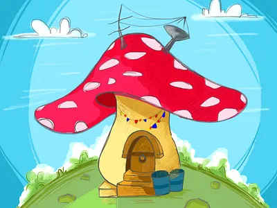 the magic mushroom house 🍄🍄 characterdesign design flatdesign illustraion illustration illustration drawing street illustration graphic design motion graphics