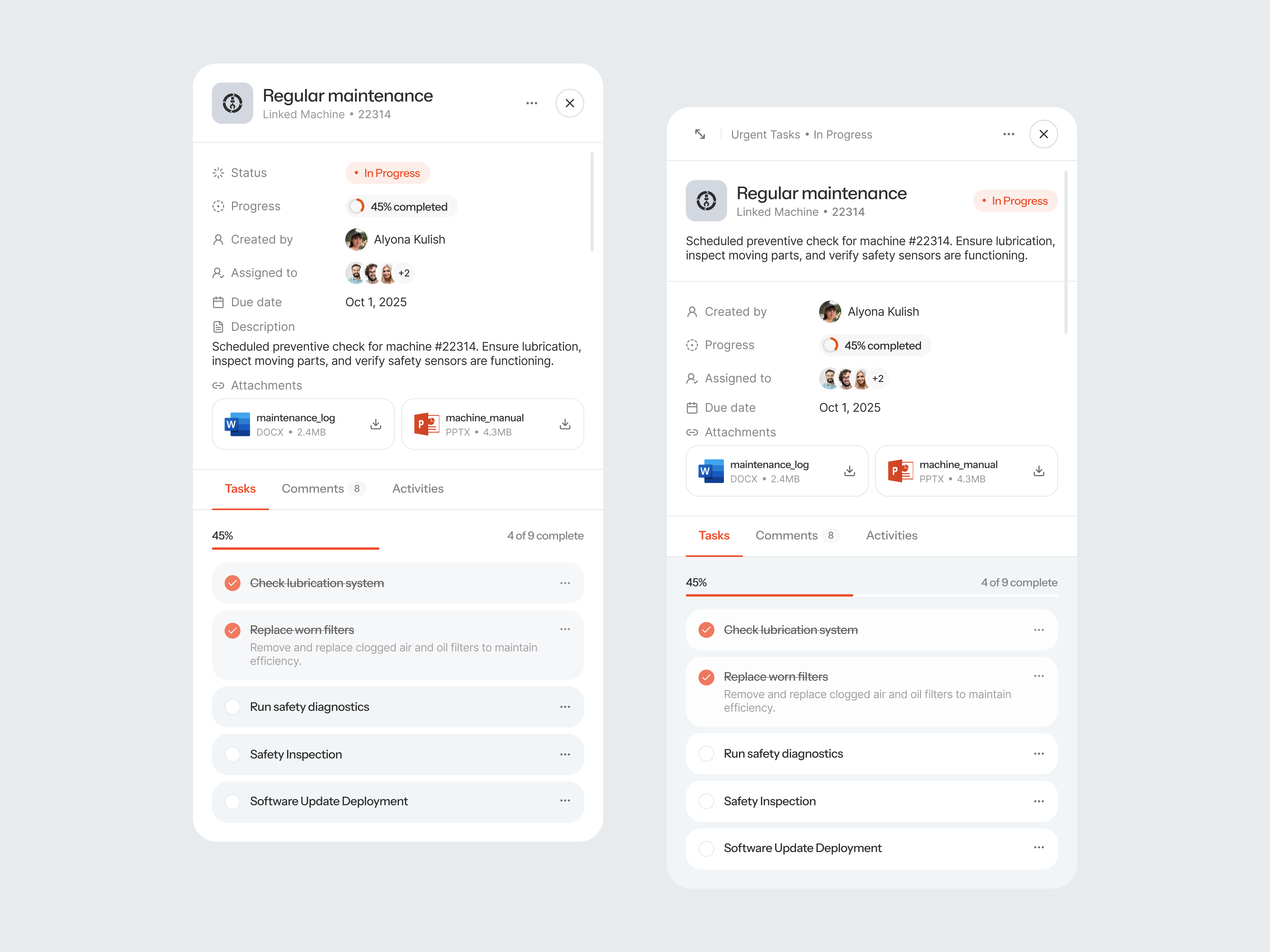 Task Management Saas — Progress checklist crm dashboard modal process productivity progress progresstracker saas task taskmanagement track ui ux workflow