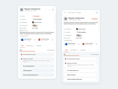 Task Management Saas — Progress checklist crm dashboard modal process productivity progress progresstracker saas task taskmanagement track ui ux workflow