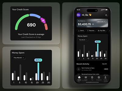 Smart Wallet App – Modern Digital Banking UI Design app interface product service startup ui ux
