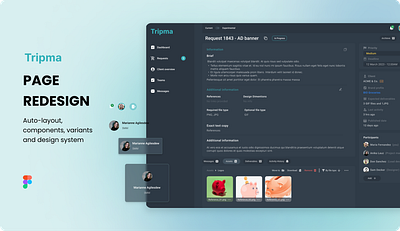 Tripma Intranet request page redesign dashboard intranet ui ux