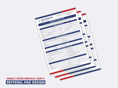 Single Sided Medical Supply Request/Referral Pad Design customize design happy byer review work print design unique design