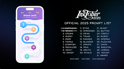 UX/ UI Inktober 02 challange inktober level map mobile ui weave