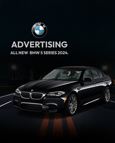BMW 5 Series 2024 model social media ads ads advertising bmw brand branding car cover creative graphic design motion graphics post reels socialmedia thumbnail