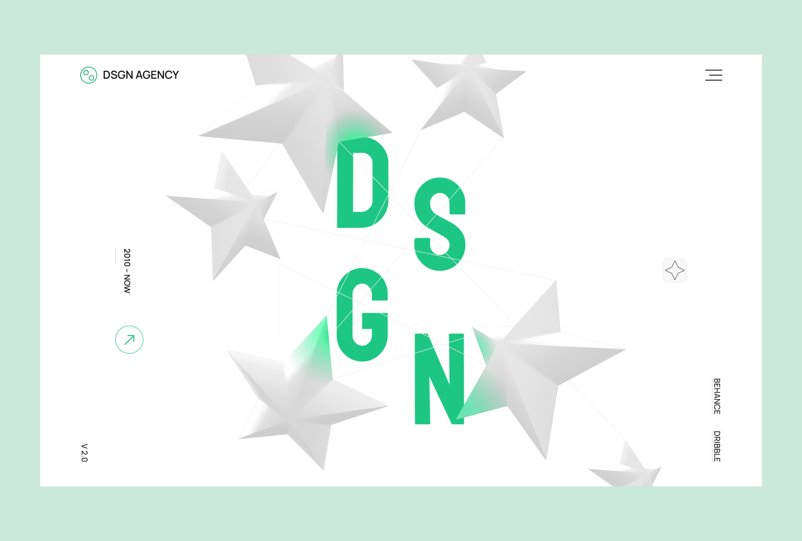 Design Agency Hero Section digital agency first screen home paje landibg page ui ux uxui website