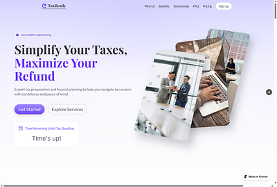 Landing page for Accounting Firm accounting firm business framer website template landing page