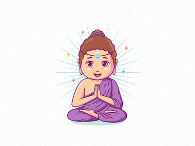 Meditate Mindfulness art chakra enlightenment friendly character graphic design happy inspire kid logo meditation mindfulness motivate relaxation vector wellness