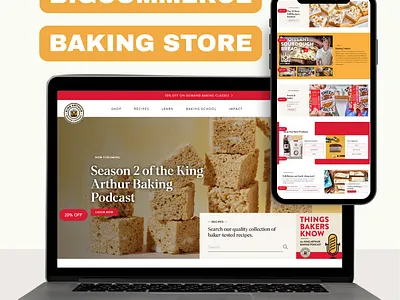 King Arthur Baking — Premium Baking Goods & Recipe Store bakery store bigcommerce bigcommerce store branding design ecommerce ecommerce development ecommerce store design ecommerce ui ecommerce website foodecommerce logo product page theme development ui