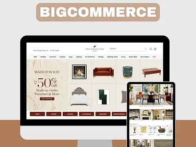 One Kings Lane — Luxury Home Décor & Furniture Bigcommerce Store bigcommerce bigcommerce store branding design ecommerce ecommerce store design ecommerce ui ecommerce website logo product page theme development ui