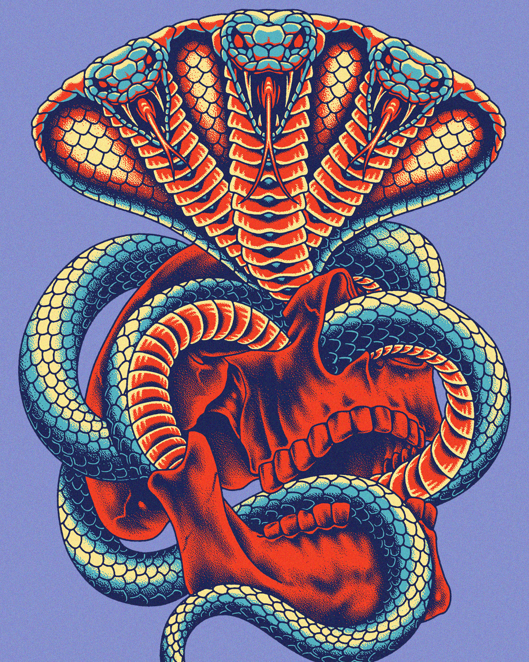 Crown of Serpents 2d art apparel band merch clothing design illustration merch design print art sale skull snake t shirt