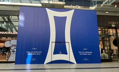 Kit and Ace Pop Up Vinyl | Eaton Centre apparel brand design branding brick and mortar graphic design hoarding kit and ace large scale retail retail design storefront toronto vinyl