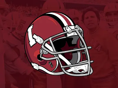 1970s Indiana University football helmet college football helmet hoosiers illustration indiana lee corso