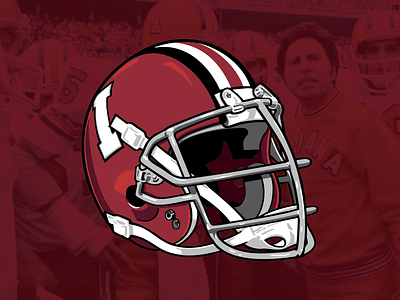 1970s Indiana University football helmet college football helmet hoosiers illustration indiana lee corso