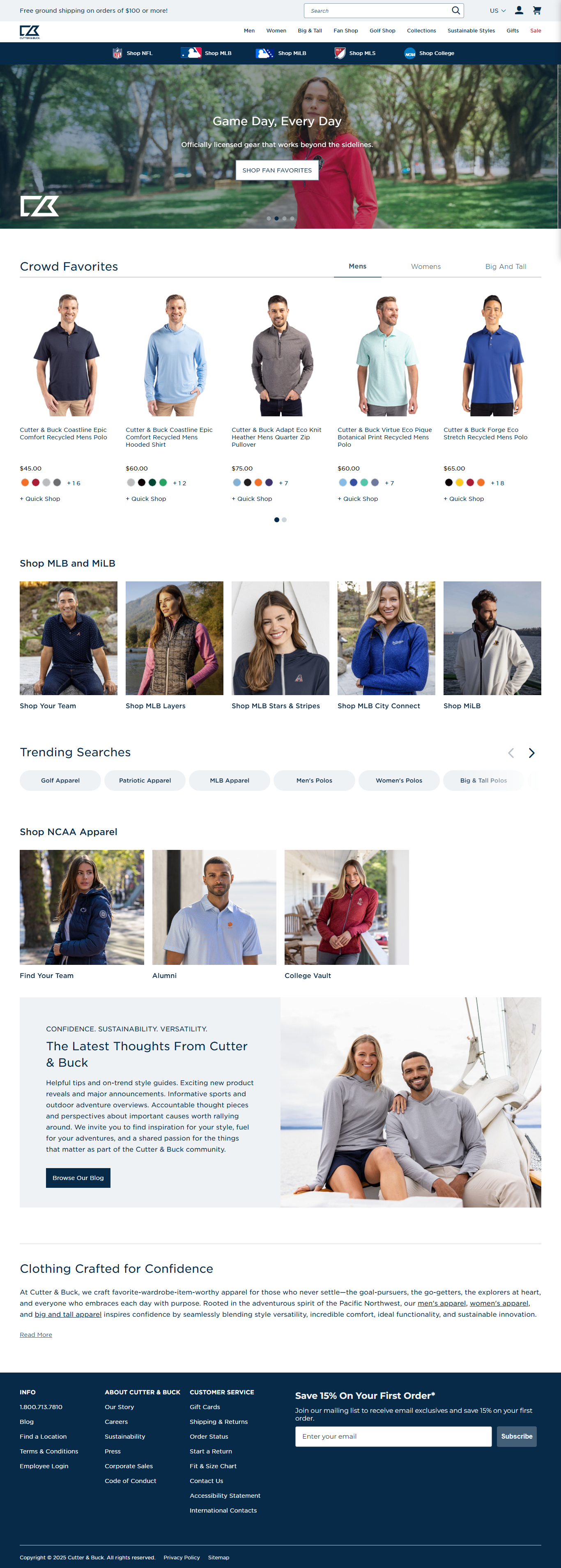 Cutter & Buck — Elevated Sportswear & Lifestyle Apparel bigcommerce bigcommerce store branding design ecommerce ecommerce development ecommerce store ecommerce store design ecommerce ui ecommerce website logo product page shopify shopify development store design theme development ui
