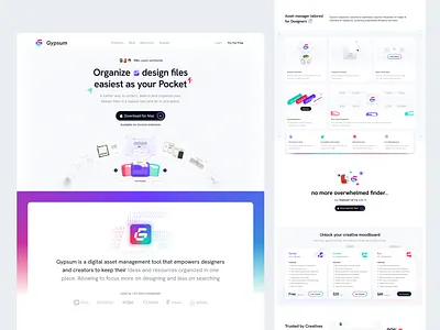 Gypsum - SaaS Landing Page asset management b2b business cansaas design landing page management saas saas app saas landing page ui ux web web app web design website