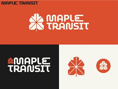 Maple Transit branding design leaf logo maple red transit