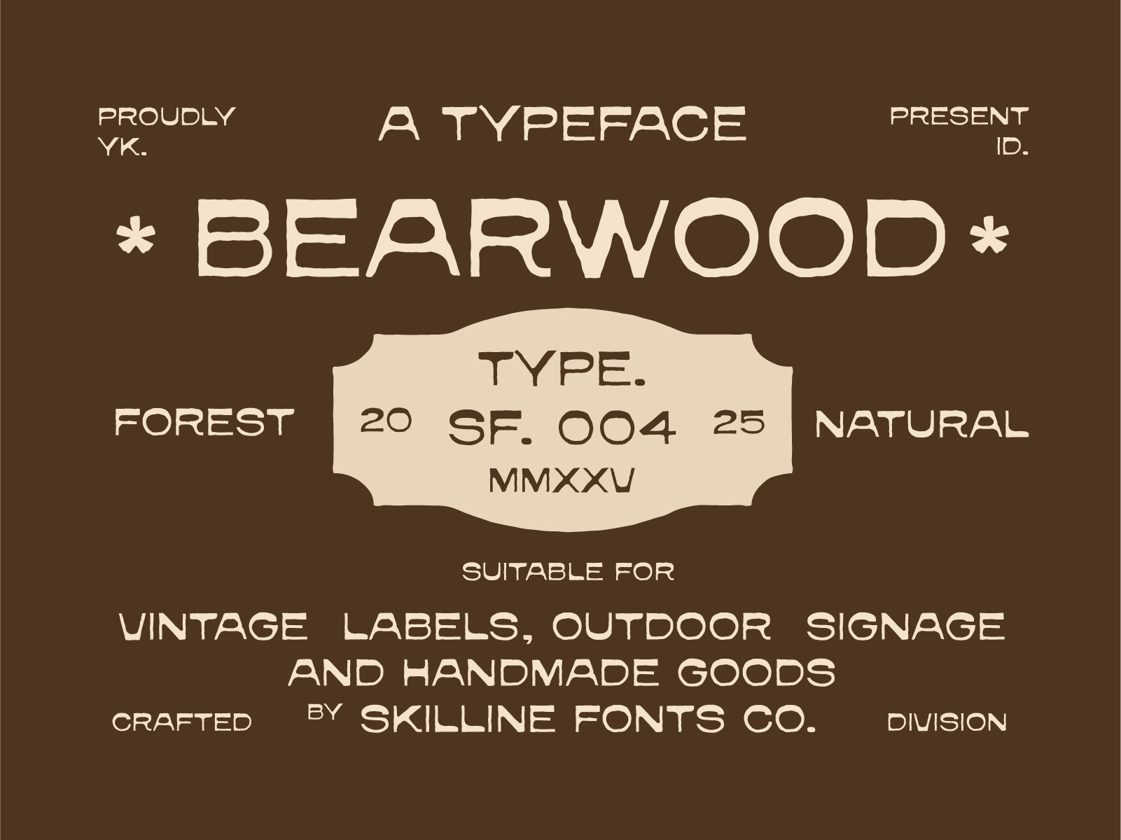 Bearwood - Forest Inspired Typeface branding fonts creative type custom typeface design type display typeface font design font inspiration handcrafted type handmade design lettering design outdoor signage retro fonts rustic design type lovers typeface design typography design vintage labels vintage typography
