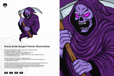 Scary Grim Reaper Vector Illustration fright