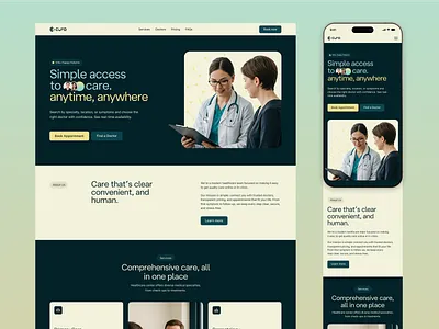 Healthcare Website • Hero Section ai appointment branding clinic design doctor healthcare website healthtech hospital landing page medical online doctor booking patient portal responsive website telemedicine ui web app web design website design wingly.agency