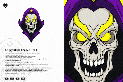Angry Skull Reaper Head Vector Illustration phantom