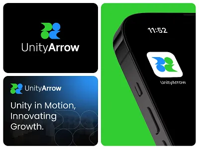 Unity Arrow, Growth, Teamwork, Partnership Logo abstract logo app icon arrow brand identity branding collaboration design futuristic logo geometric logo growth logo innovation logo minimalist logo modern logo partnership logo teamwork logo tech startup unity