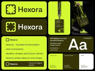 Hexora Logo Branding Design abstract logo ai logo app icon brand identity branding crypto logo design futuristic logo geometric logo hexora innovative logo logo logotype minimalist logo modern logo tech startup logo visual identity web3 logo