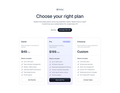 Seamless pricing experience Modern SaaS plan selector 💡✨ landingpage pricing ui ux