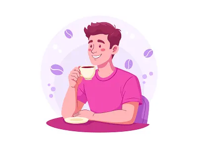 Daily Energy and Lifestyle Concept branding break time cafe character design coffee digital art energy flat illustration food and drink hospitality hot beverage illustration lifestyle modern morning routine productivity startup culture vector vector art work life balance