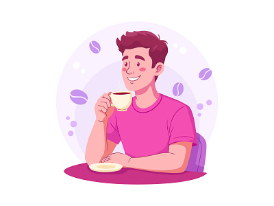Daily Energy and Lifestyle Concept branding break time cafe character design coffee digital art energy flat illustration food and drink hospitality hot beverage illustration lifestyle modern morning routine productivity startup culture vector vector art work life balance